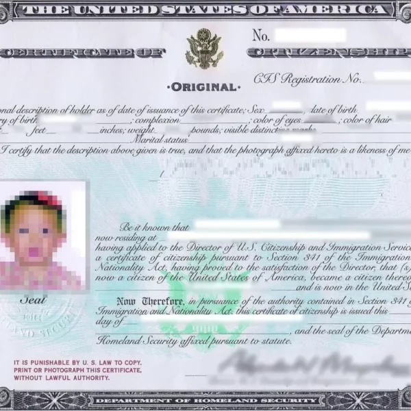 Certificate of Citizenship Translation