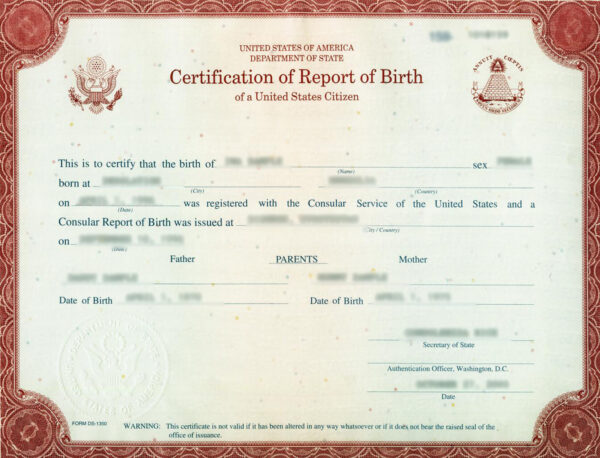 US Consular Report of US Citizen Born Abroad Translation - Image 4