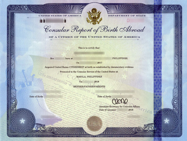 US Consular Report of US Citizen Born Abroad Translation - Image 2